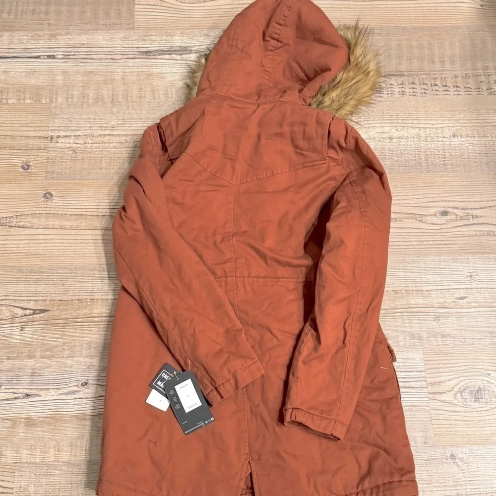 Collection B Juniors' Faux-Fur-Trim Hooded Anorak Coat,terracotta size S